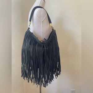 H&M Black Fringe Shoulder Handbag